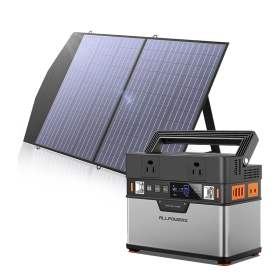 230V/110V Portable Power Station 288Wh Solar Generator Emergency Backup Power With 18V 100W Foldable Solar Panel Outdoor Camping