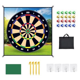 Golf Chipping Dart Game Mat Set With 20 Sticky Balls Ground Stakes Hanging Hooks Carrying Bag Indoor Outdoor Golf Hitting Training Game Mat For Kids B