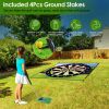 Golf Chipping Dart Game Mat Set With 20 Sticky Balls Ground Stakes Hanging Hooks Carrying Bag Indoor Outdoor Golf Hitting Training Game Mat For Kids B