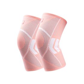 1pair Unisex Breathable And Anti-skid Knitted Compression Knee Pads; Protective Gear Set For Outdoor Sports; Jogging And Training (Color: Pink, size: S)