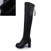 Lucyever Thick Heels Thigh High Boots Women Autumn Winter Back Zipper Over The Knee Boots Woman Soft Pu Leather Botas Femininas