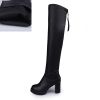 Lucyever Thick Heels Thigh High Boots Women Autumn Winter Back Zipper Over The Knee Boots Woman Soft Pu Leather Botas Femininas