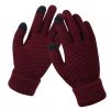 Double-layer rabbit hair gloves female winter Korean version of solid color all fingers winter women gloves girls mittens