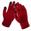 Double-layer rabbit hair gloves female winter Korean version of solid color all fingers winter women gloves girls mittens