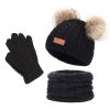 Kids Winter Beanie Hat Scarf Gloves Set Knit Warm