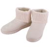 Women Lady Snow Boots Suede Mid-Calf Boot Shoe Short Plush Warm Lining Shoes w/ Anti-slip Rubber Base Knitting Design