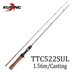 KUYING TETON 1.56m 1.8m 1.86m 1.9m 1.92m 1.98m Super Ultra Soft Light Baitcasting Casting Spinning Lure Fishing Rod Pole Combo (Color: TTC522SUL)