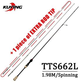 KUYING TETON 1.56m 1.8m 1.86m 1.9m 1.92m 1.98m Super Ultra Soft Light Baitcasting Casting Spinning Lure Fishing Rod Pole Combo (Color: TTS662L COMBO)