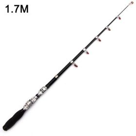 Mini 1.0m-2.3m Portable Telescopic Fishing Rod Spinning Carbon Fish Hand Fishing Tackle Sea Rod Fishing Pole (Color: 1.7m)