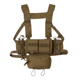 KRYDEX MK3 MK4 Micro Fight Chassis Modular Chest Rig Airsoft Hunting Combat Tactical Carrier Vest w/ 5.56 7.62 Magazine Pouch (Color: Coyote Brown)