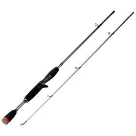 Sougayilang 2 Sections 1.8m Spinning Fishing Rod Casting Rods EVA Grip Smooth Transition Fishing Pole Travel Fishing Rod (Color: black casting rod, length: 1.8 m)