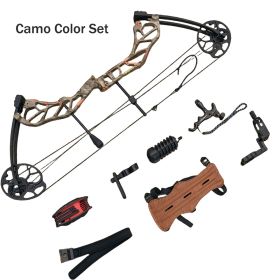 19-70LBS Compound Bow Set with Accessories Archery Adjustable Draw Length IBO 320 FPS for Outdoor Hunting Target Shooting (Color: Camo Color Set)