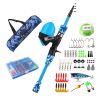 Kids Fishing Pole Set Fishing Starter Kit Telescopic Fishing Rod and Reel Combo Kit with Tackle Box 56Pcs Fishing Lures for Boys Girls