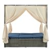 Adjustable Sun Bed With Curtain; High Comfort; With 3 Colors