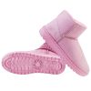 Women Lady Snow Boots Suede Mid-Calf Boot Shoe Short Plush Warm Lining Shoes w/ Anti-slip Rubber Base Knitting Design