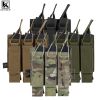 KRYDEX MP5 MP7 KRISS Triple Magazine Pouch Tactical Modular MOLLE Triple Open Top SMG Mag Pouch Carrier For Airsoft Hunting Gear