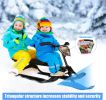 Snow Racer Sled Winter Sport Ski Sled Slider Board with Steering Wheel and Twin Brakes