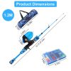 Kids Fishing Pole Set Fishing Starter Kit Telescopic Fishing Rod and Reel Combo Kit with Tackle Box 56Pcs Fishing Lures for Boys Girls