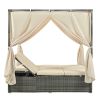 Adjustable Sun Bed With Curtain; High Comfort; With 3 Colors